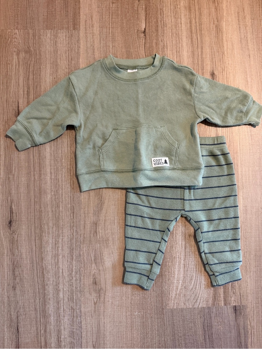 Cozy Vibes Green Baby Two-Piece Set